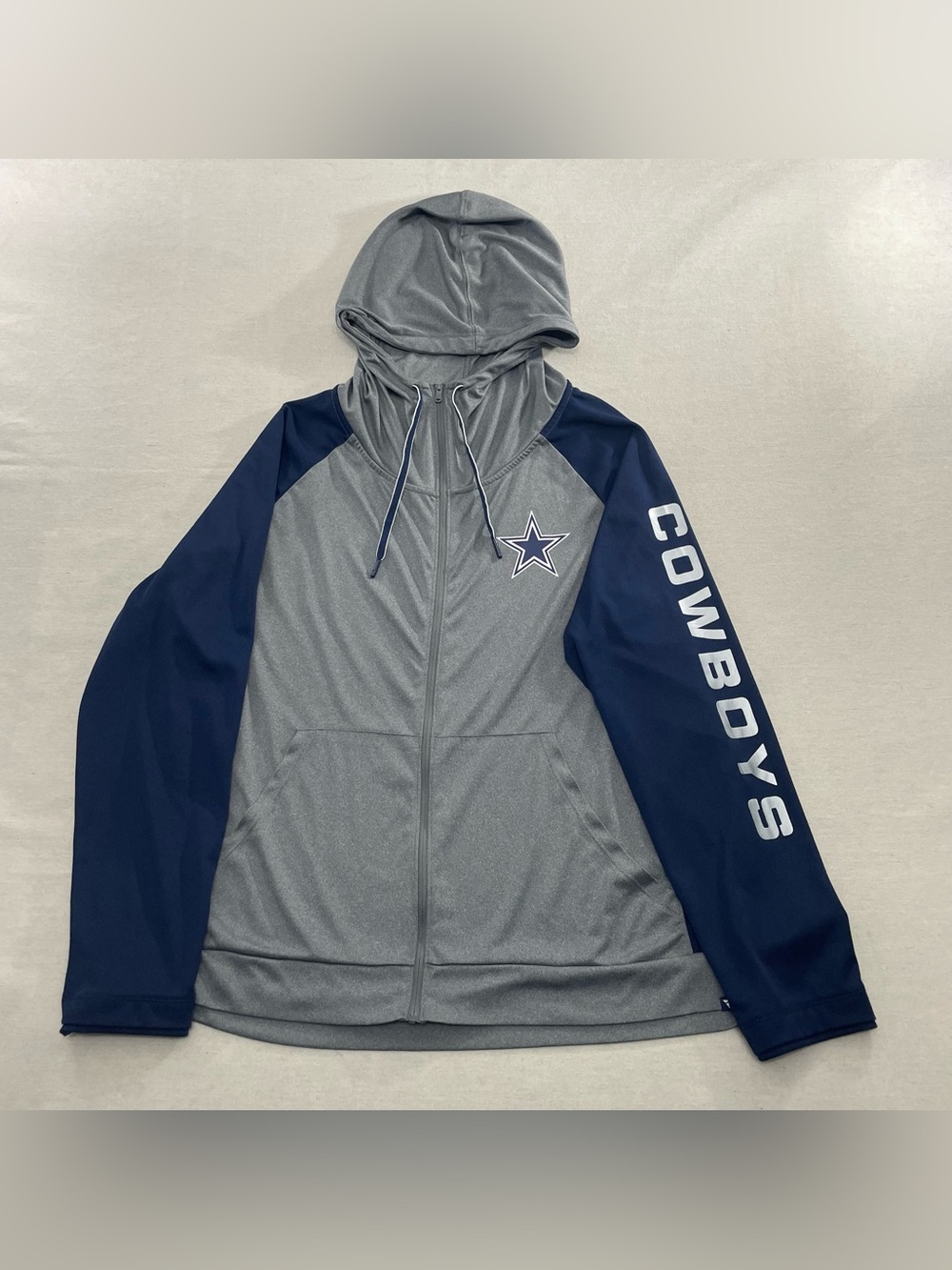 Dallas Cowboys Fanatics Branded Women's Blind Side Full Zip Hoodie Gray Blue 3XL